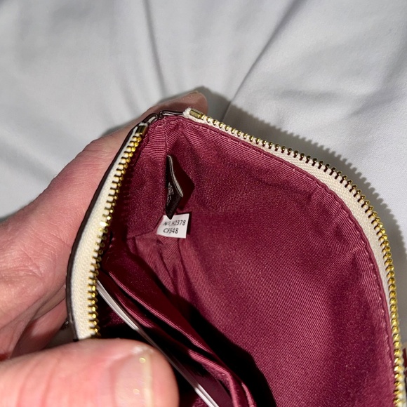 Coach Corner Zip Wristlet with Coach Monogram Print Chalk - Picture 6 of 7